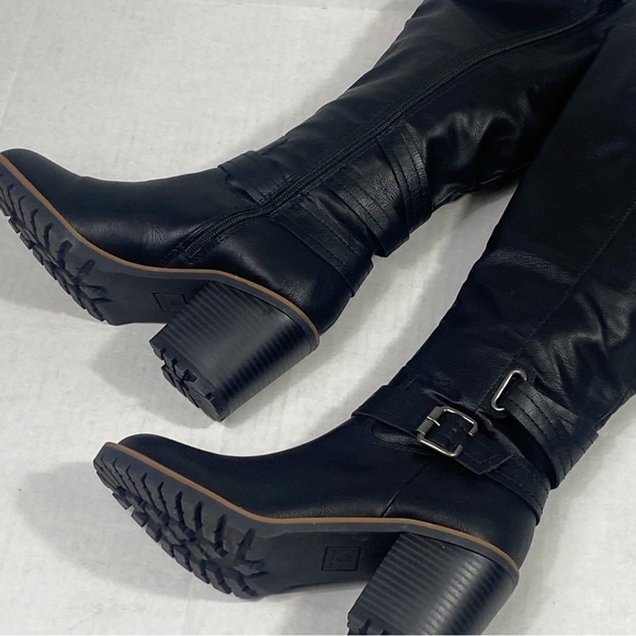SUN + STONE Viviaan Zipper Buckle Knee-High Boots - Picture 2 of 13